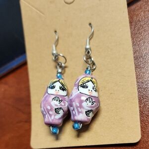 Pink Matryoshka Doll Earrings